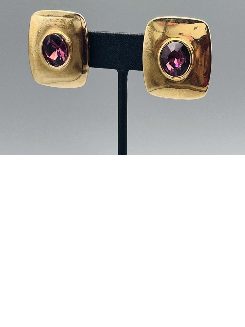 Swarovski Earrings with Bezel Gemstone Accent